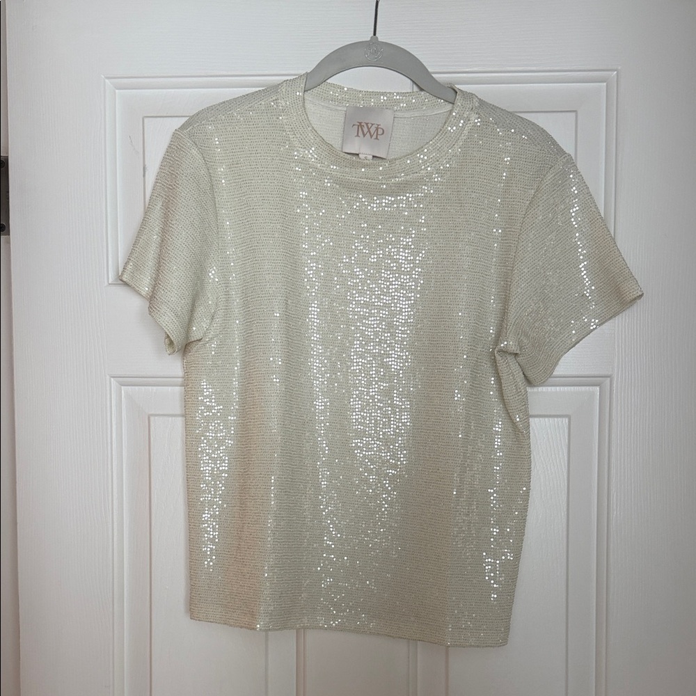 Sequin Short Sleeve Top